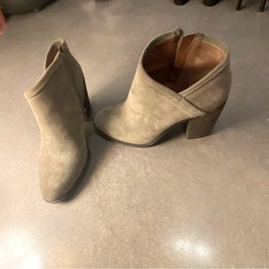 Lucky brand gray suede heel booties 7.5